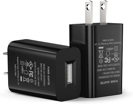 2-Pack Power Adapter Compatible with Outdoor WYZE Cam, Blink Mini, Nest Cam, Ring Stick Up Cam, Security Camera Charger Plug, Black
