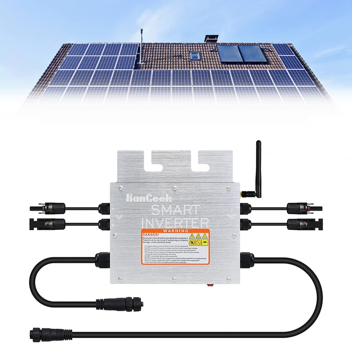Micro-onduleur 400 W 800 W 1000 W - Onduleur MPPT - Onduleur - Étanche - Contrôle WiFi - Identification automatique - Rendement 99,5 % pour système PV