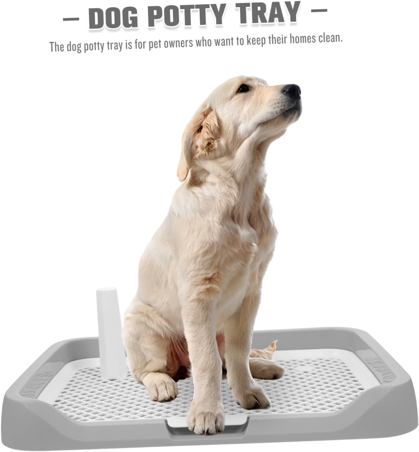 VICASKY Splashproof Indoor Dog Toilet Tray for Small and Large Dogs Large Capacity Pet Potty Tray for Household Use and Poop Training Bedpan