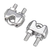 Vista 2 de YAMASO 20 unidades de abrazadera de cable de cuerda de alambre de acero inoxidable M2 de 1/16 pulgadas