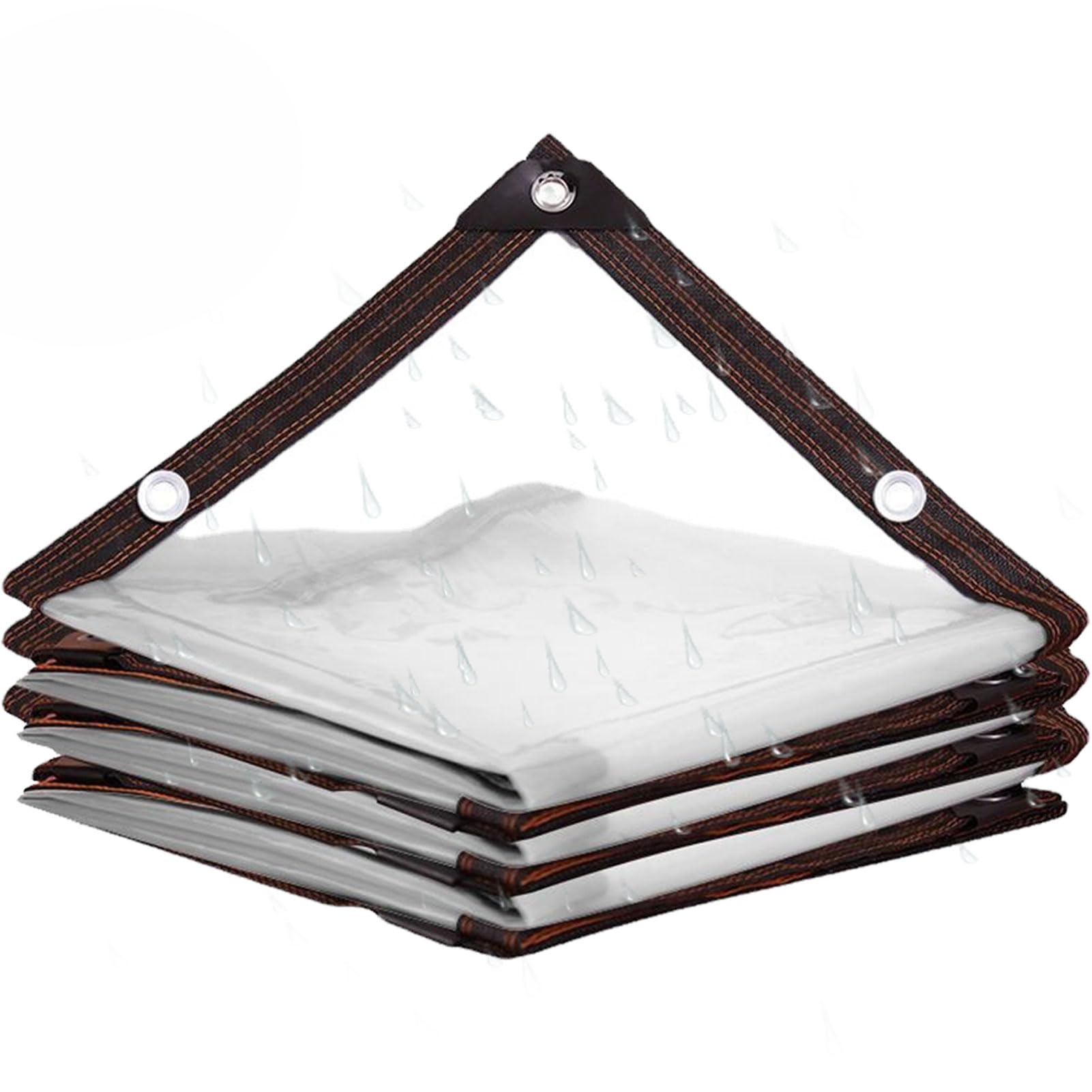Lona Transparente Exterior 7x7m, Lona Impermeable Transparente con Ojales, Lona Plastico Transparente Impermeable Exterior, para Cubrir el Sol, la Lluvia, Invernadero de Plantas