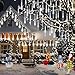 Adecorty Christmas Lights Outdoor, Meteor Shower Light 8 Tubes 192LED UL Certified Snow Falling Rain Cascading Icicle Lights for Xmas Tree Christmas Decorations Outdoor Wedding Party Window, White