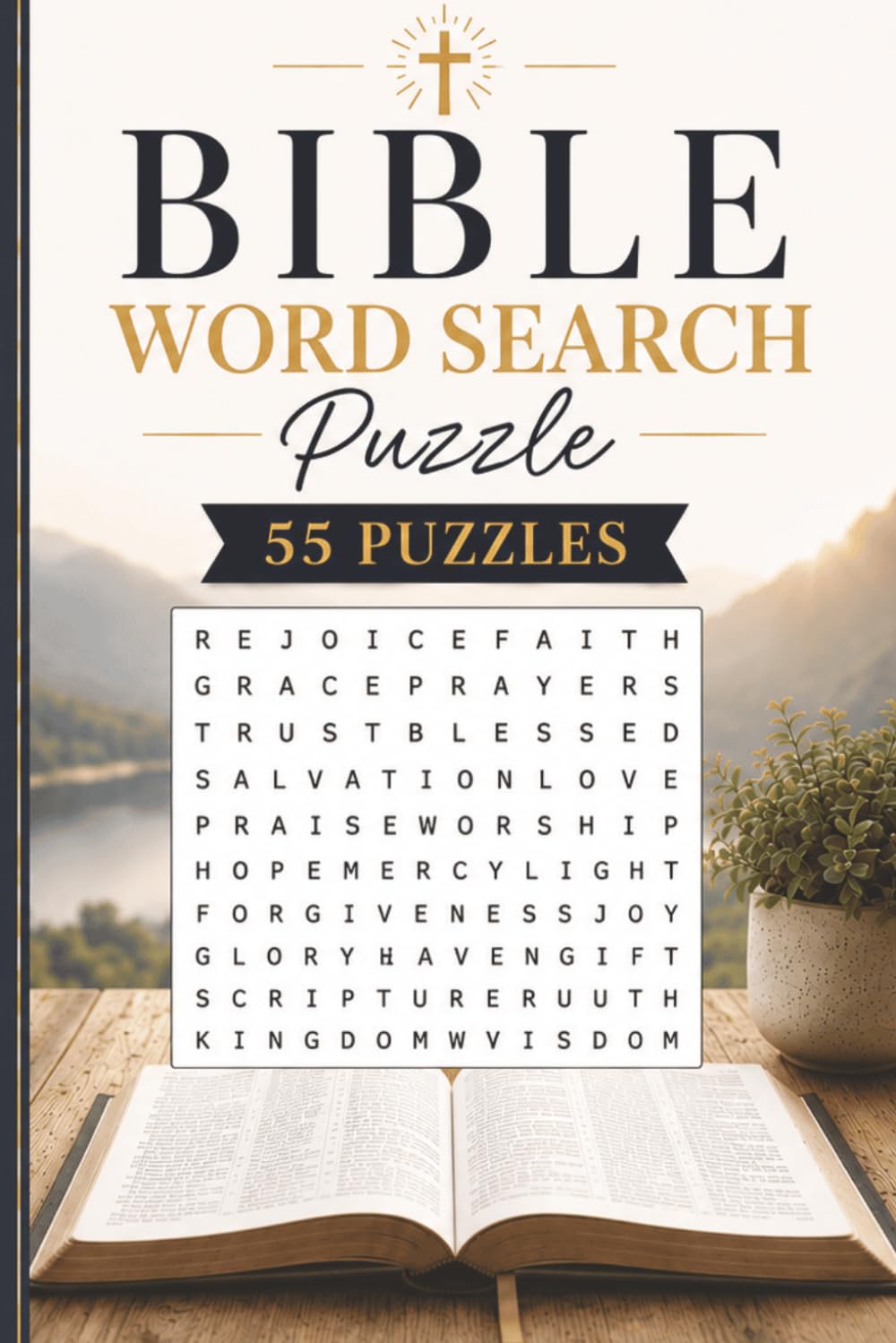 Bible Word Search Puzzle: 55 Puzzles Word Search about Bible and More | 6x9 inches, 110 pages | Gift for Bible, Faith & Christian Lover
