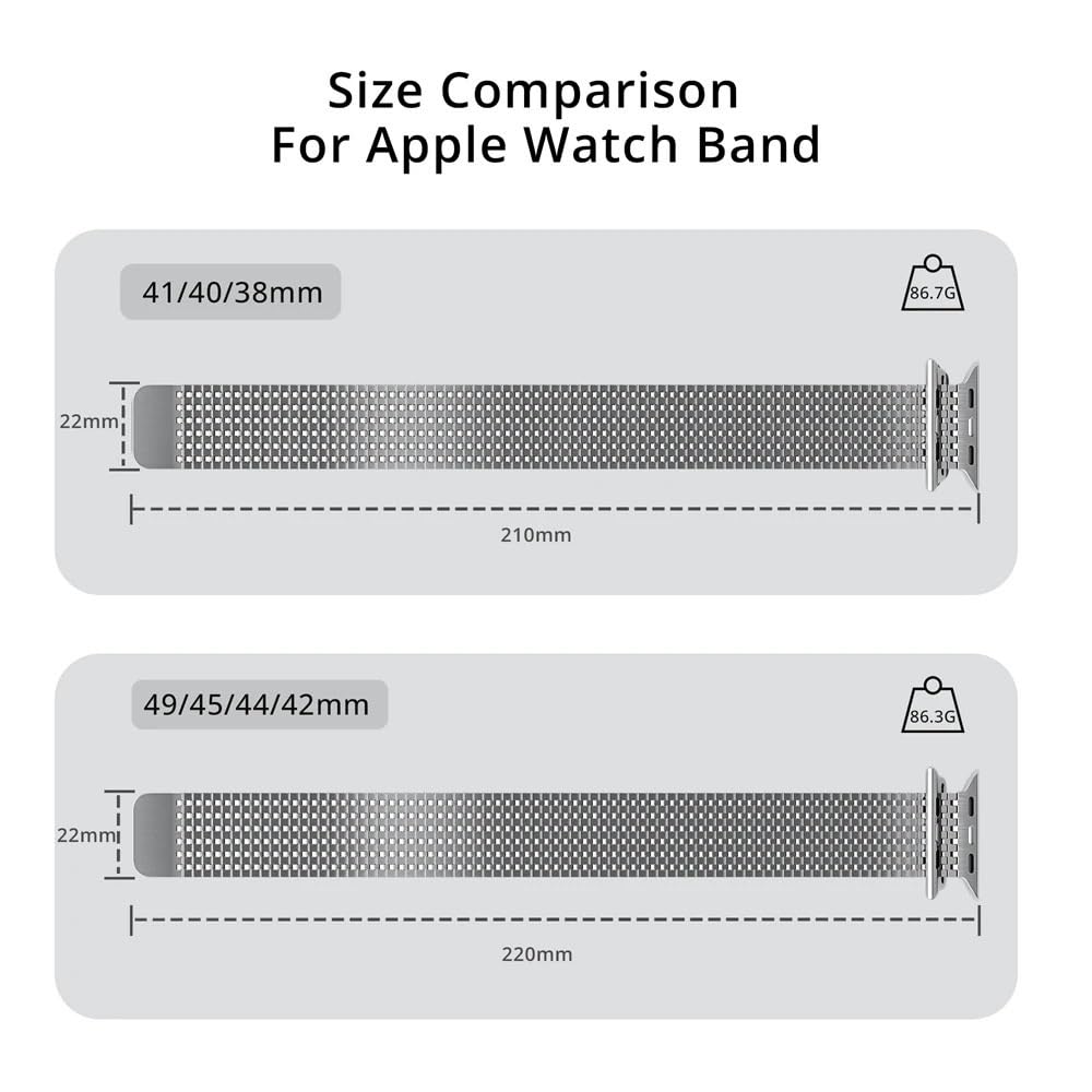 Bracelet de fermoir magnétique en acier inoxydable à boucle en maille pour Apple Watch BAND Ultra 2 49MM série 10/9/8/7/6/SE/5/4/3/2 38/40/41MM 42/44/45/49mm S10 42MM 46MM Sangle