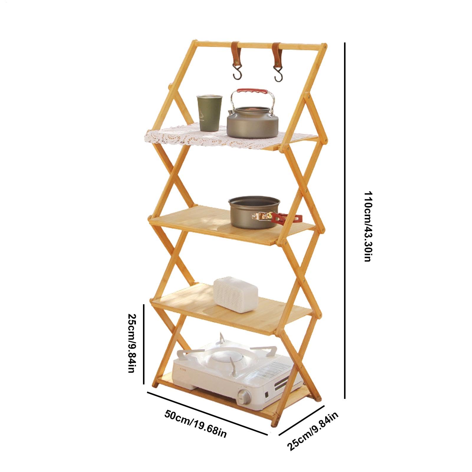 Scaffali da campeggio pieghevoli, scaffale pieghevole da campeggio - supporti per tavoli pieghevoli portatili e scaffale di stoccaggio pieghevole alla moda per tavoli da picnic per uso esterno e cucin