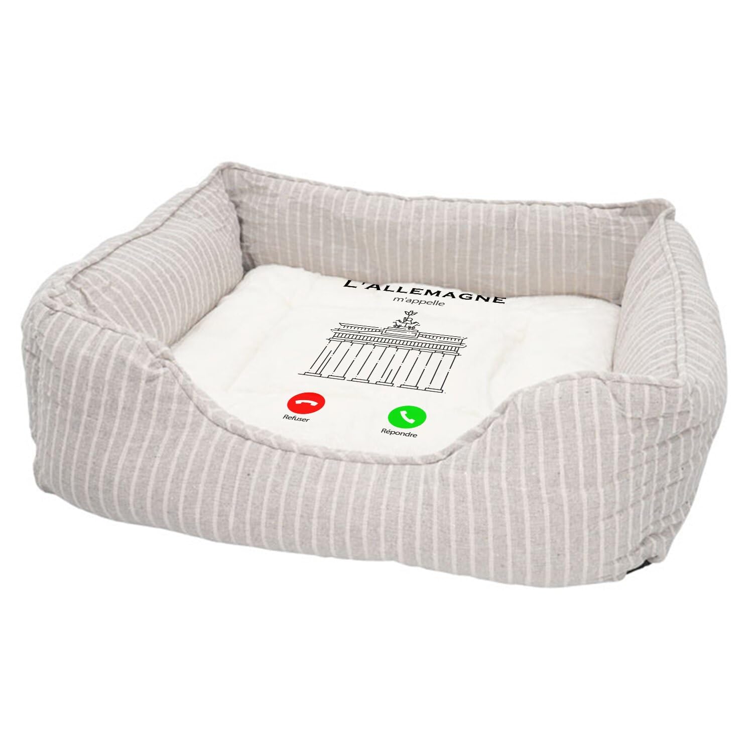 Panier pour chien et chat Brandebourg avec coussin déhoussable et lavable