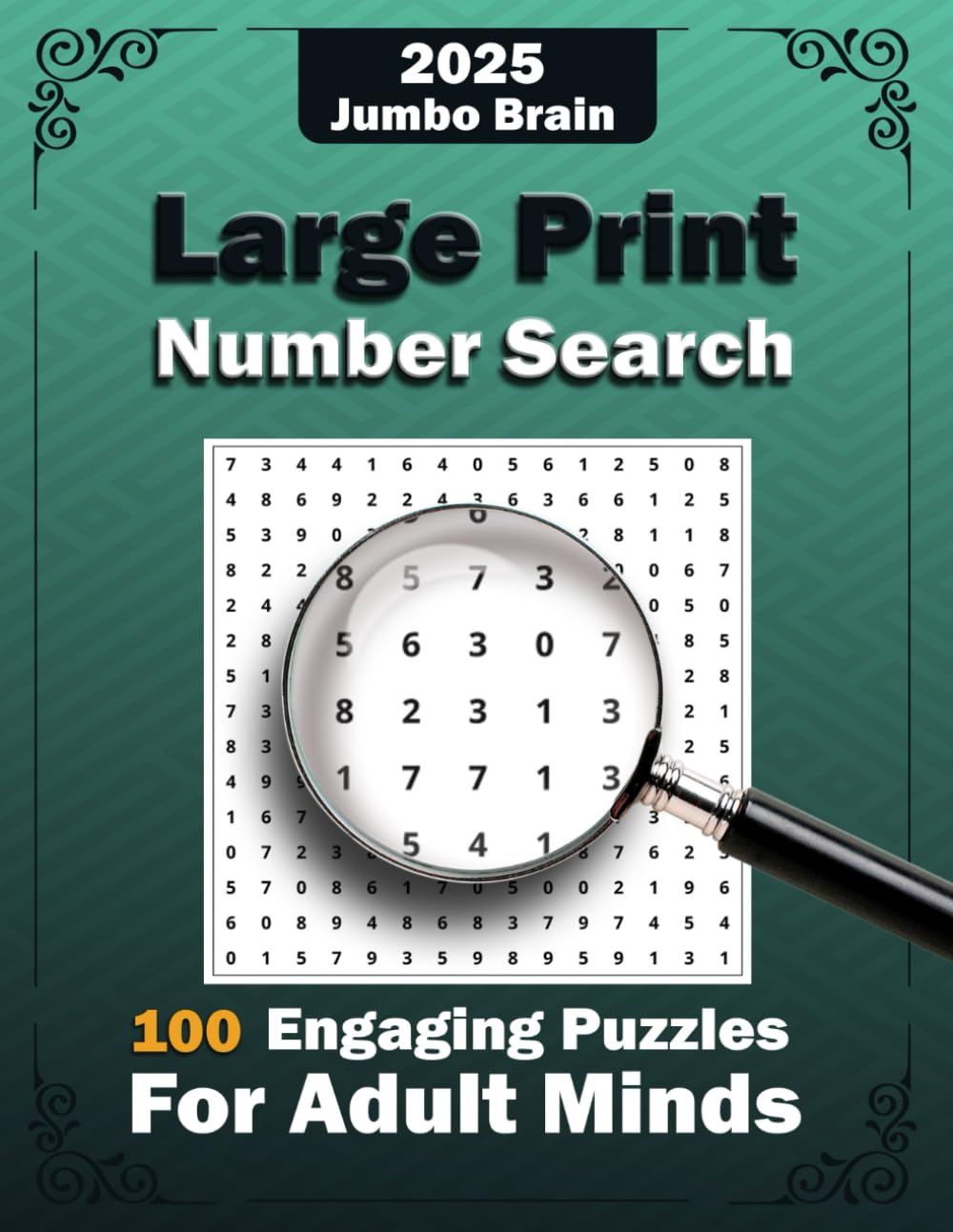 Large Print Number Search: 100 Engaging Puzzles for Adult Minds