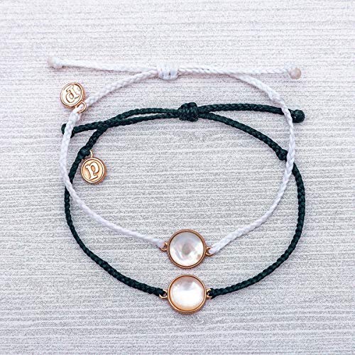 Pura Vida Rose Gold Mother of Pearl Bracelet - Plated Charm, Adjustable Waterproof Band3