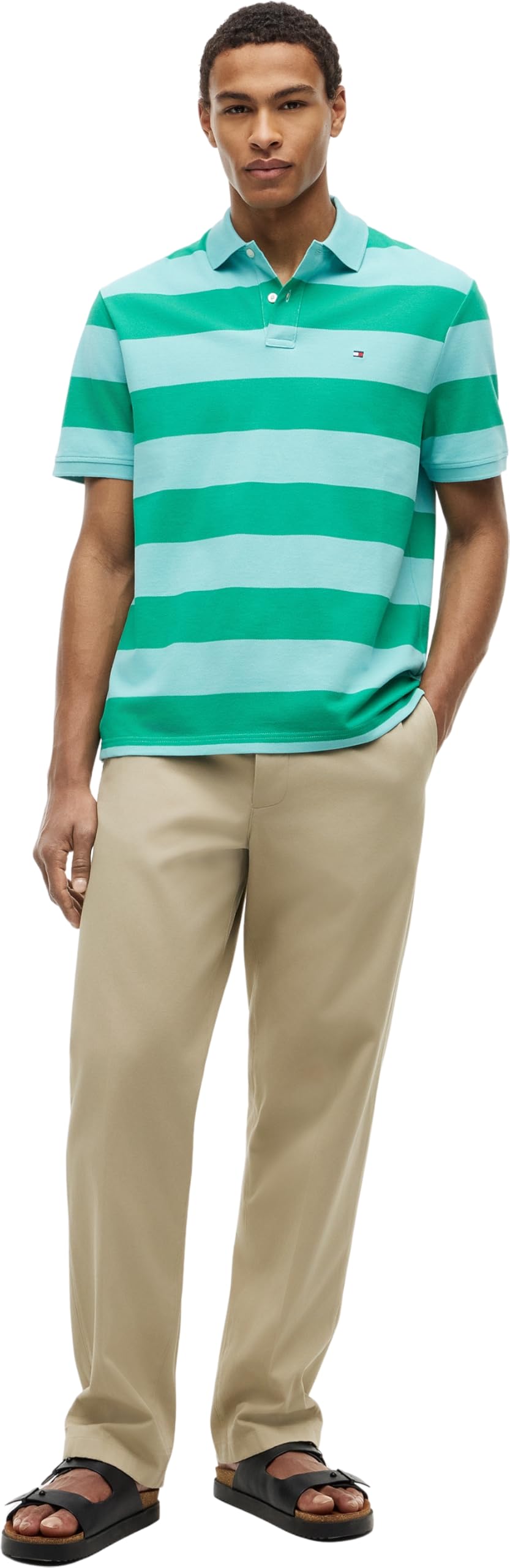 Tommy Hilfiger Block Stripe Reg Polo Mw0mw39045 Polo S/S Hombre