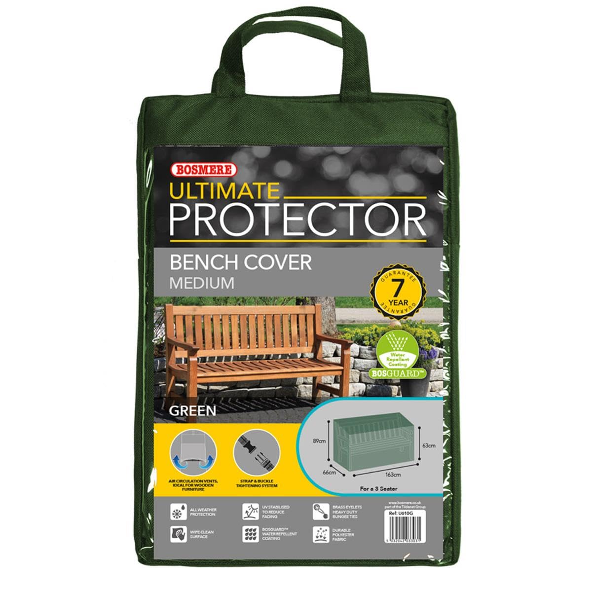 Bosmere Green Ultimate Protector Bench Seat Cover 3 Seat U610g