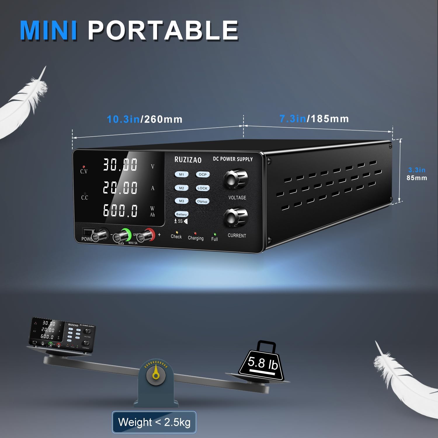 Alimentation de Laboratoire 30V 20A 600W Haute Puissance Alimentation Laboratoire