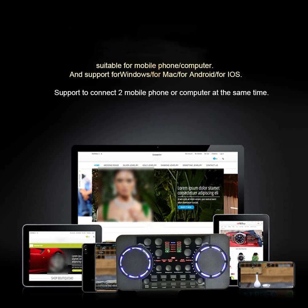 Carte Son Streaming 10 Effets sonores - Interface Audio 4.0 Compatible avec mixeur pour Studio de Musique DJ