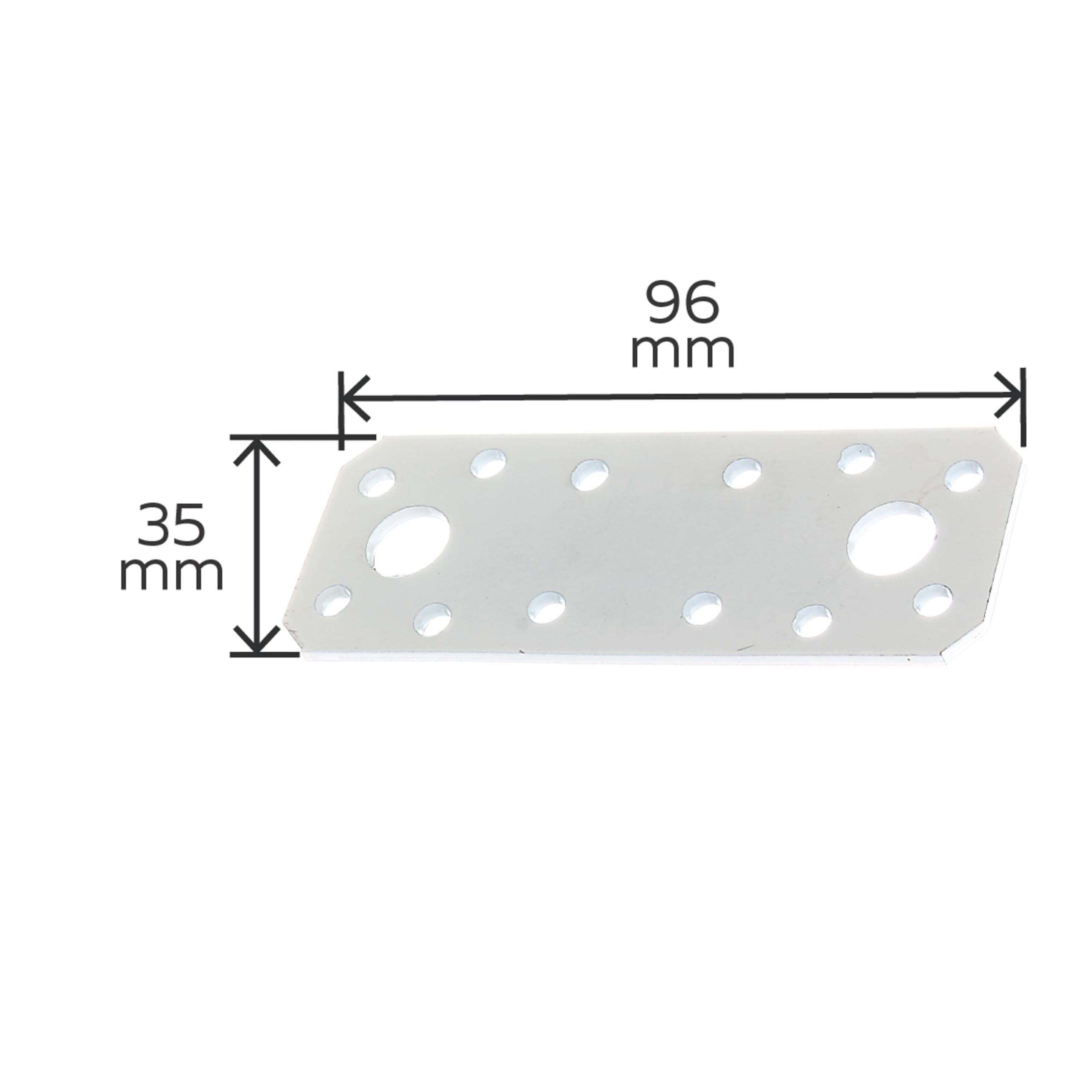Alberts 846329 Flachverbinder | weiß kunststoffbeschichtet | 96 x 35 mm | 50er Set