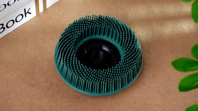 Image of Zhehao 4-1 /2 inch Green 50 Grit Bristle Disc with 5 /8 inch-11 Threaded Hub Ceramic-Aluminum Oxide Abrasive Brush for Angle Grinder Remove Paint, Rust, Coatings, Weld Slag, Contaminants Max 12000 RPM Speed