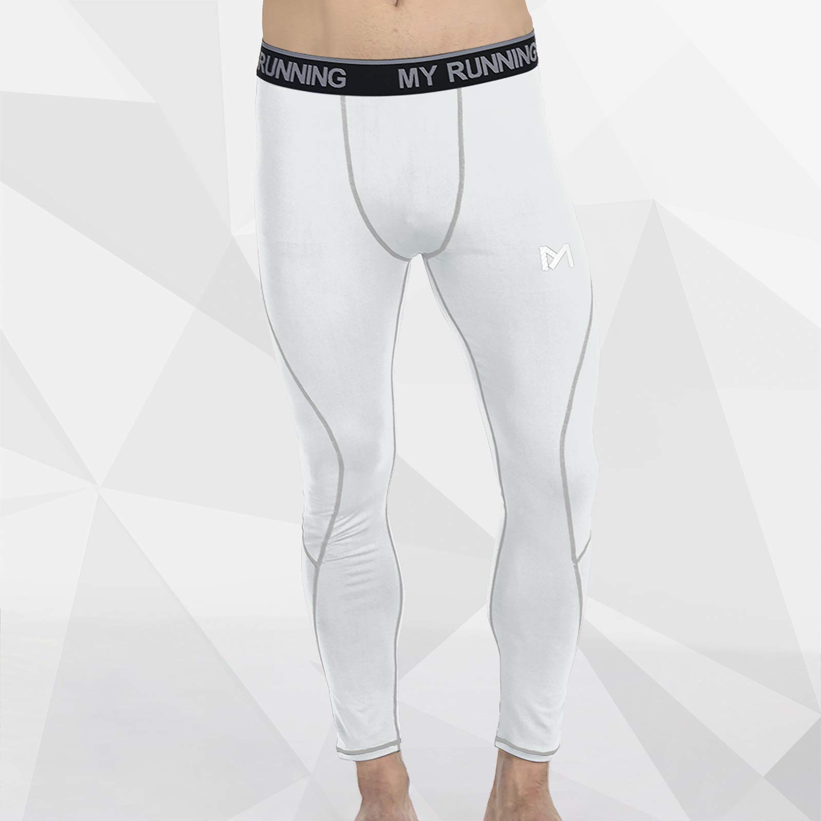 MEETYOO Leggings Hombre, Pantalón de Compresión Secado Rápido Pantalones Deporte Mallas Largas para Running Fitness Yoga