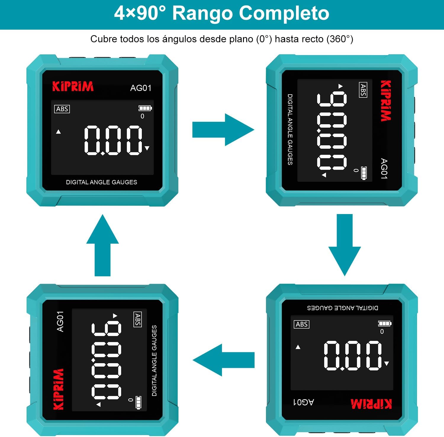 Kiprim AG01 Digital Inclinometer 4x90 Degree Range