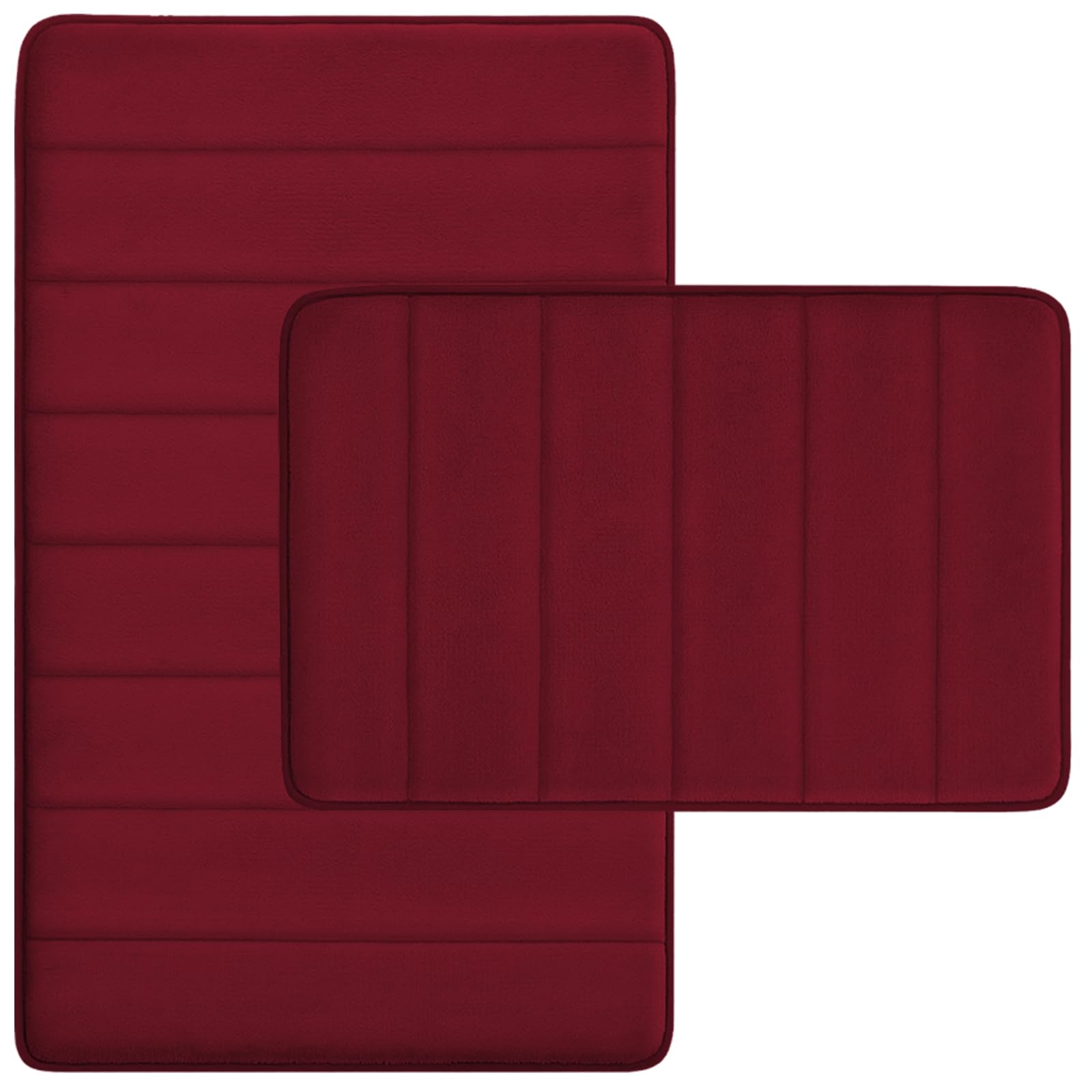 Photo 1 of Bathroom Rugs Set 2 Piece Memory Foam Bath Rugs Non-Slip Bath Mat,Washable Room Mats,Absorbent Shaggy Rugs Super Soft Kitchen Mats, Batroom Carpets for Bathroom,Tub,Shower Home Decor?Burgundy?