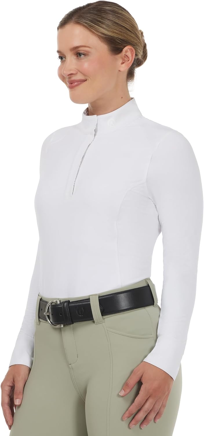 Kerrits Women's Affinity Long Sleeve Show Shirt – Lightweight, Breathable Equestrian Competition Top, Snap Collar