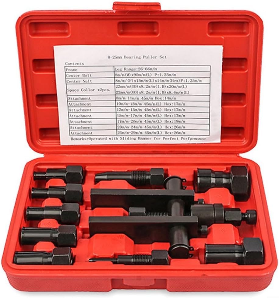 Xian - Juego de 10 extractores de rodamientos ciegos, kit de extractor de rodamientos interiores de motocicleta, extractor de rodamientos de motocicleta con caja