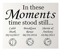 Personalized Custom Clock and in These Moments Time Stood Still Name Date Birth Wall Decal Sticker photo Personalized Custom Clock and in These Moments Time Stood Still Name Date Birth Wall Decal Sticker