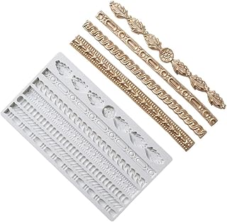 Rope Strip Cake Lace Silicone Fondant Chocolate Mold Pearl Shell Fried Dough Twist Mould For Cake Border Decoration Sugarc...