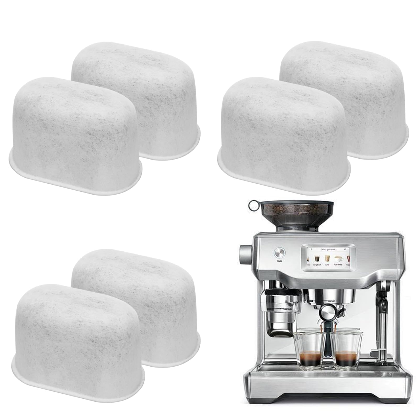 SAIERTE 6 Pack Water Filter Inserts for Ninja Luxe Cafe Accessories, Replacement Activated Caborn Coffee Machine Accessories Compatible with Ninja Luxe Café Premier Espresso Machine
