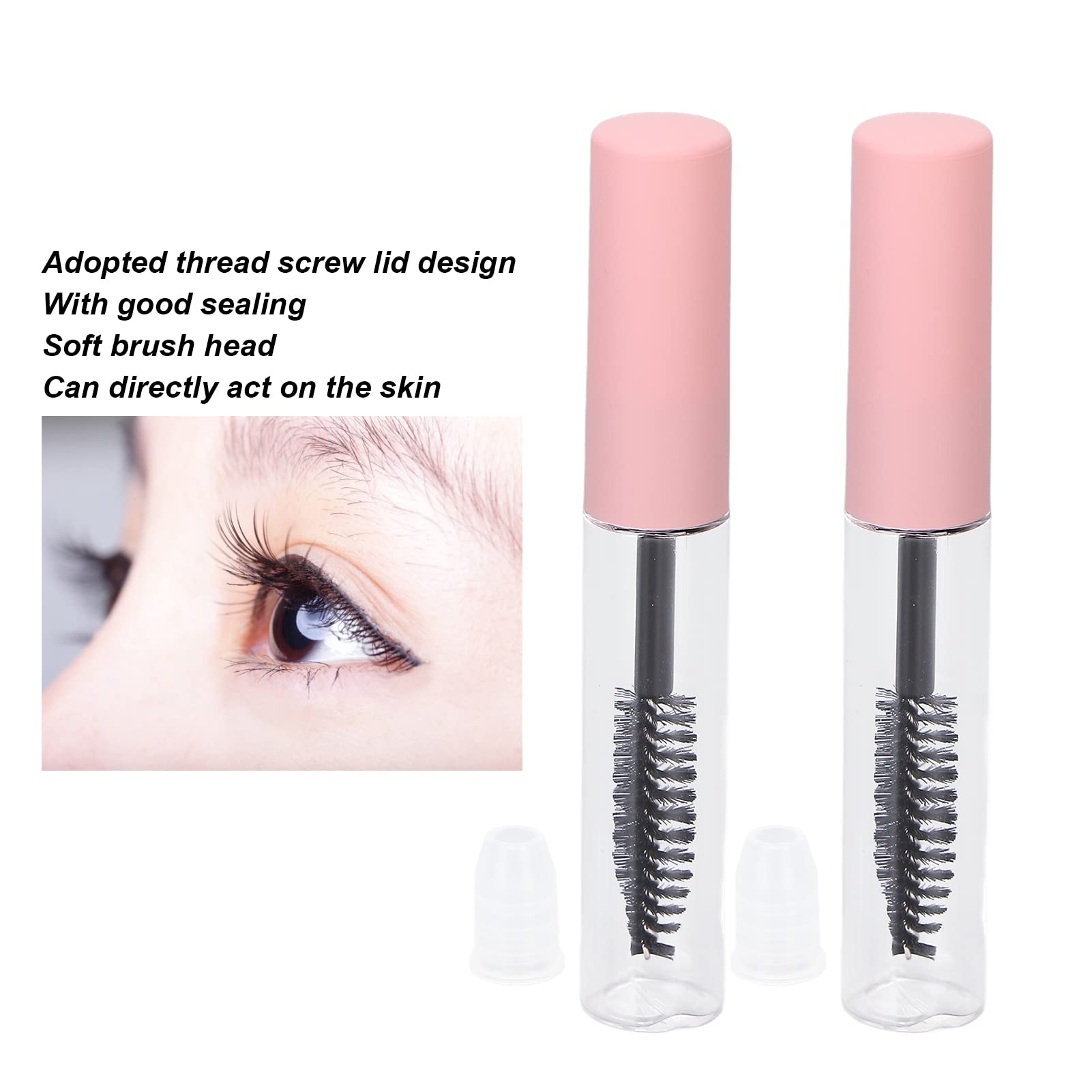 10Pcs Empty Mascara Tube, 5ml Refillable Clear Empty Mascara Tube Bottle with Eyelash Wand, Portable Eyelashes Mascara Cosmetic Container Bottle for Eyelash Growth Oil and More
