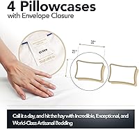 Vista 4 de TEXAS LINEN CO. Juego de 4 fundas de almohada 100% algodón egipcio, tamaño estándar/Queen, lujosas fundas de almohada de algodón de 1500 hilos