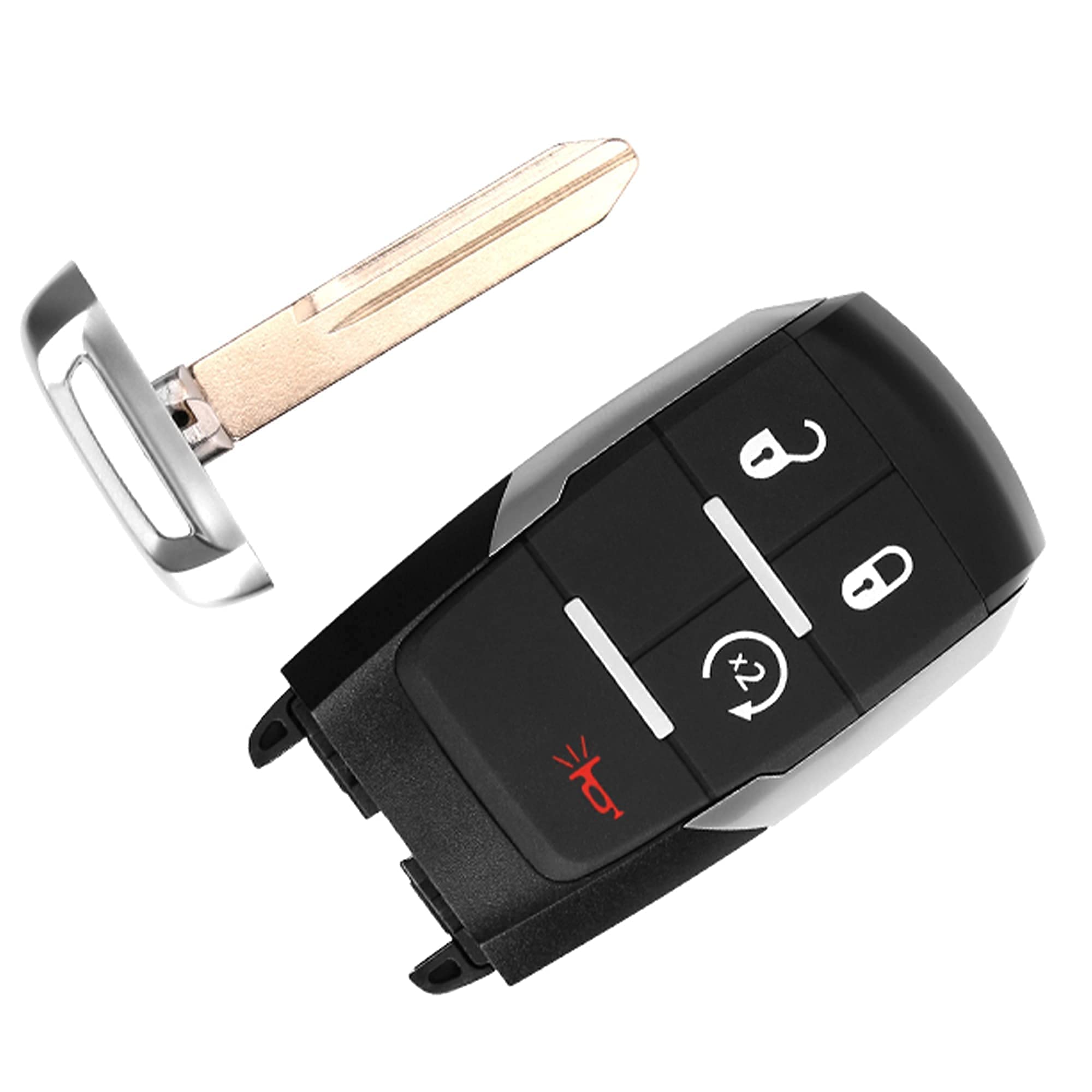 Tyranway 4 Button Keyless Entry Remote Smart Replacement Car Key Fob Compatible with RAM 2500 3500 5500 2019-2020 FCC ID: GQ4-76T 68365327, 433 MHz