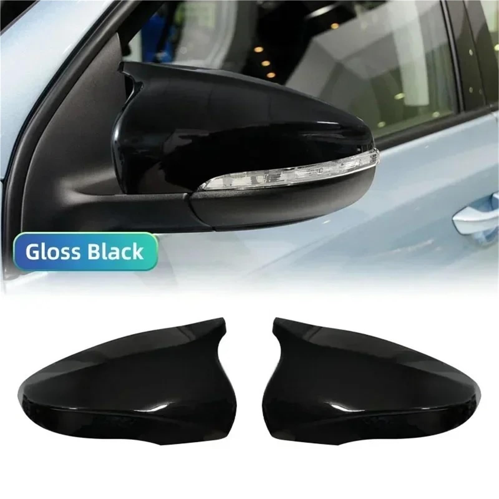 Abdeckungen Seitenspiegel Für VW Für Golf 6 MK6 Für GTI Für GTD 2009-2013 Spiegelgehäuse Mit Kohlefasermuster Schwarze Seitenflügel-Rückspiegelabdeckung Tür Spiegelkappen(Carbon Fiber Pattern)