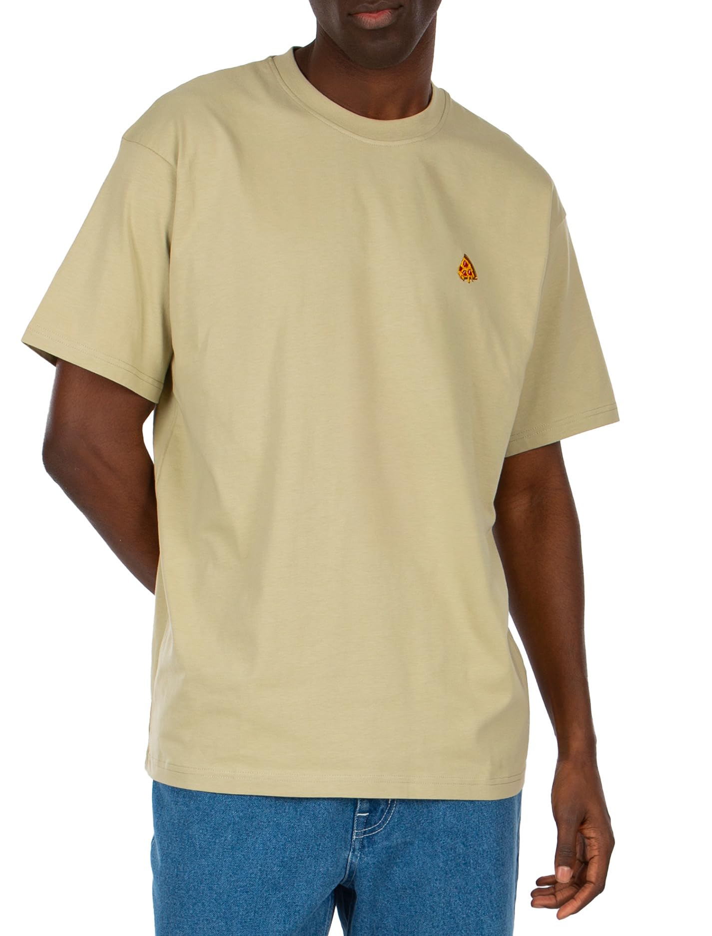 IRIEDAILY Men's T-Shirt Pizza Slice Organic Cotton Relaxed Fit