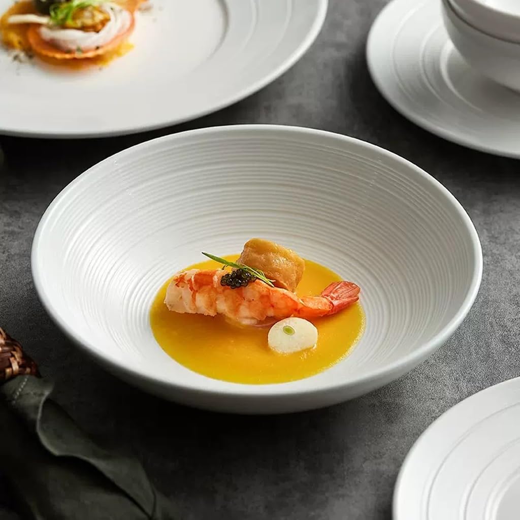 Miski kuchenne białe ceramiczne zastawa stołowa domowa salaterka duża miska do zupy i makaronu, jeden kolor S