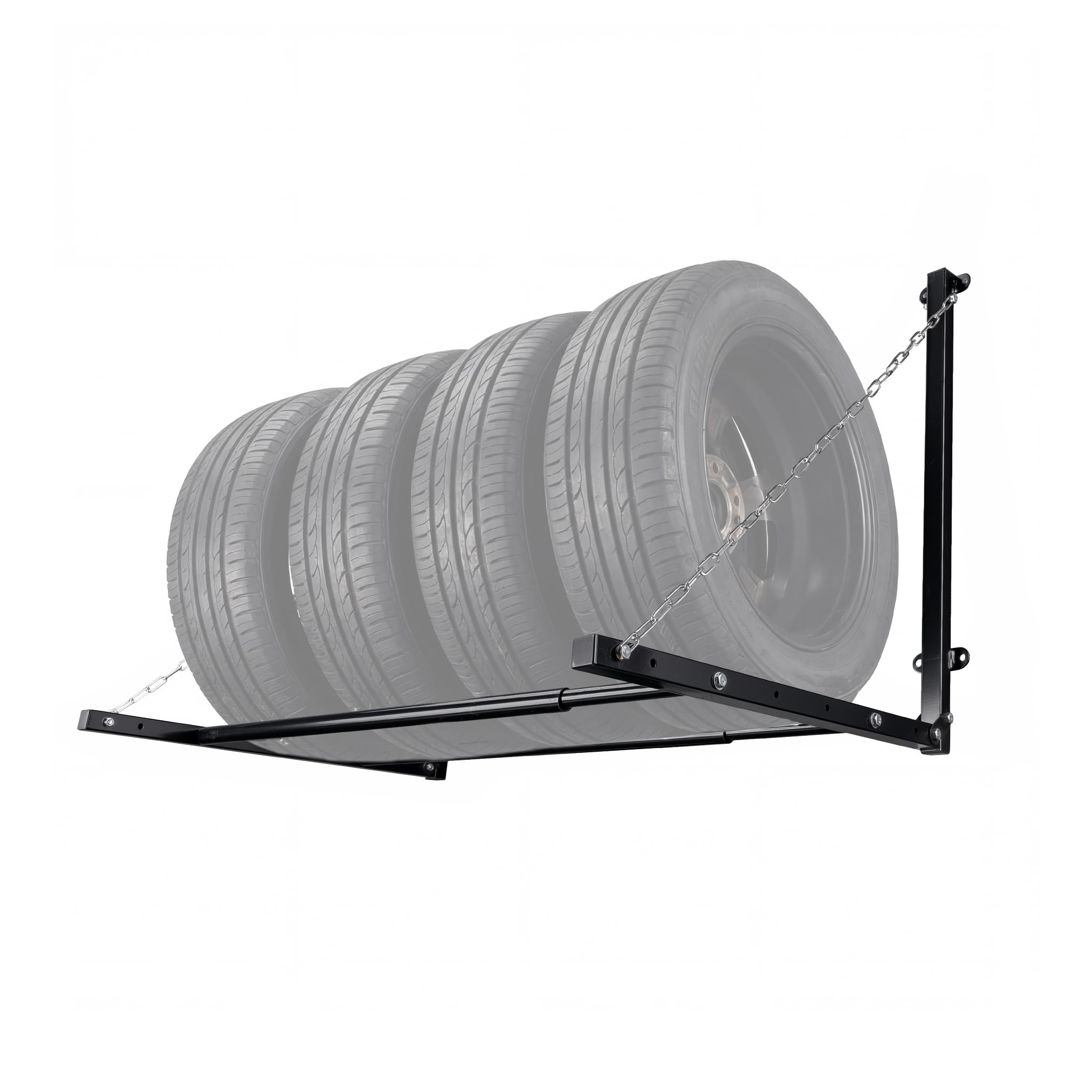 Wiltec Supporto porta pneumatici a parete, max 130 kg, per 4 ruote con cerchi