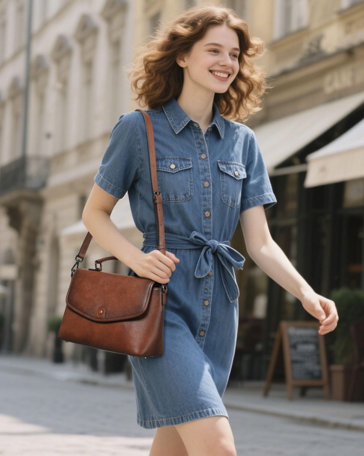 COOLCY Bolsos cruzados de piel auténtica para mujer, con asa superior, bolso de hombro con solapa