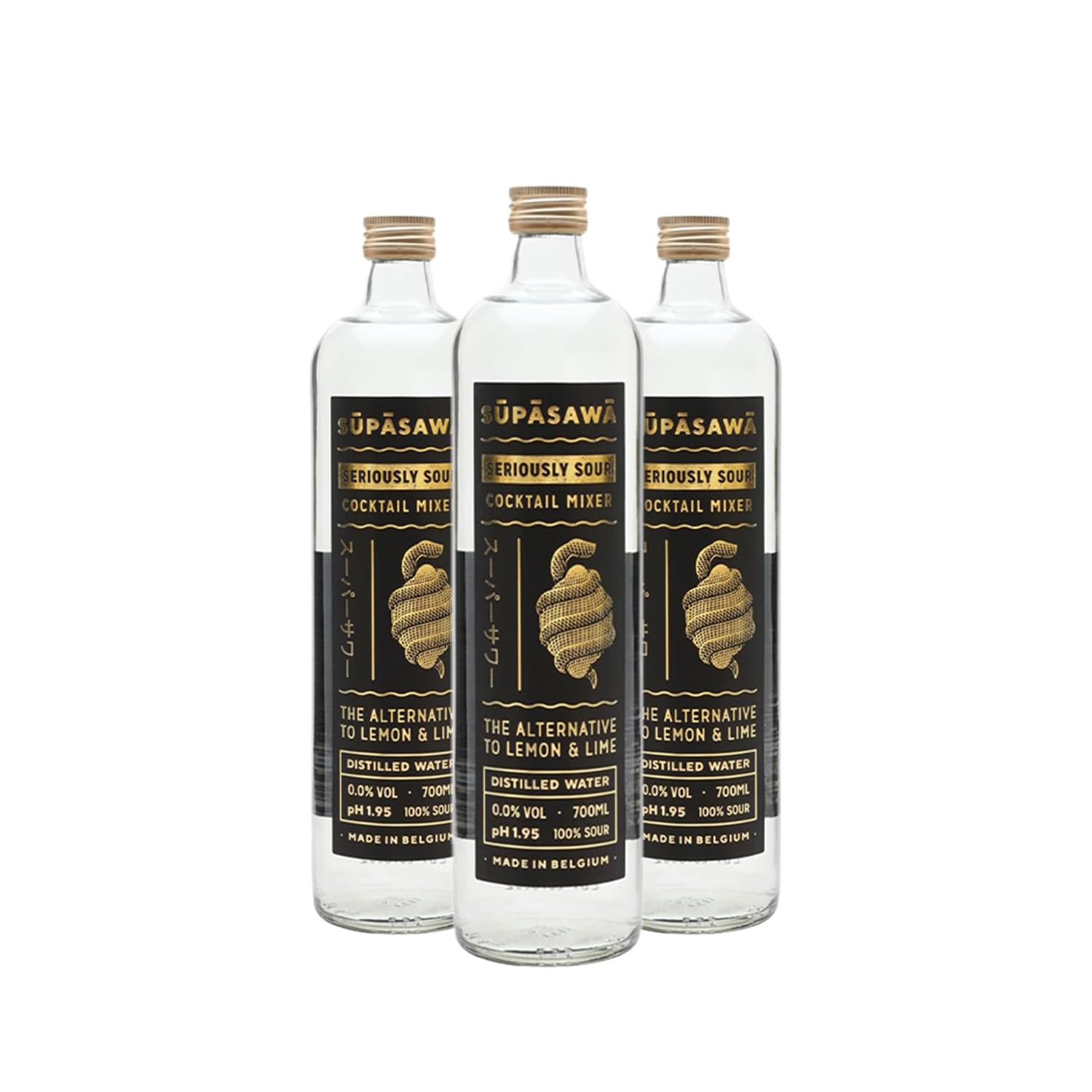 Supasawa Seriously Sour Cocktail Mixer 3 x 70cl | The Barkeeper's Solution to Lemon & Lime | Zero Alcohol | Farbloser Mixer