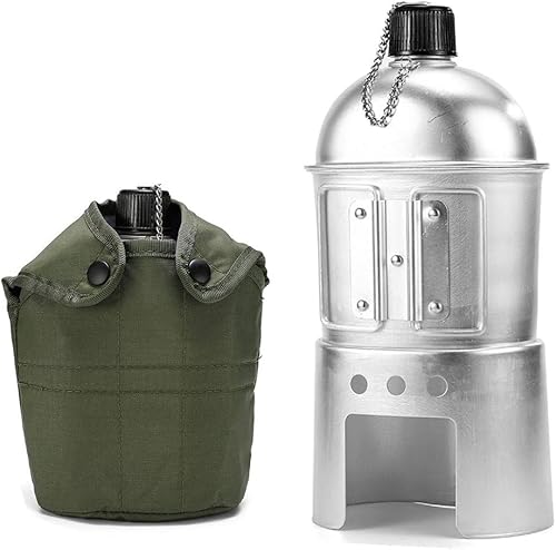 キャンプ セット ポケットストーブ セット水筒メスティン 軍ボトル カップ 薪ストーブセット 飯ごう 飯盒調理器具セット弁当箱ステンレス鋼 ミリタリー キャンプ アウトドア 登山 キャンティーンカップ 収納バッグ付きバーベキュー BBQ用 炊飯器 (シルバ