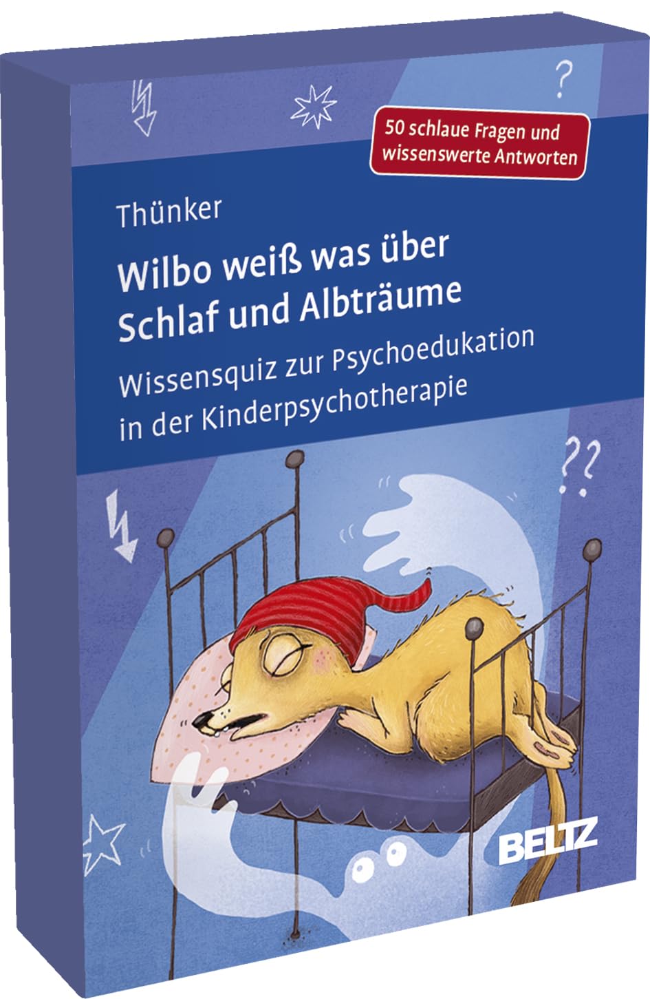 Wilbo weiß was über Schlaf und Albträume: Wissensquiz zur Psychoedukation in der Kinderpsychotherapie. 50 schlaue Fragen und wissenswerte Antworten. ... 9,8 x 14,3 cm (Beltz Therapiekarten)
