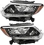 For Nissan Rogue Headlights Lamps Set 2014 2015 2016 Halogen Driver and Passenger Side