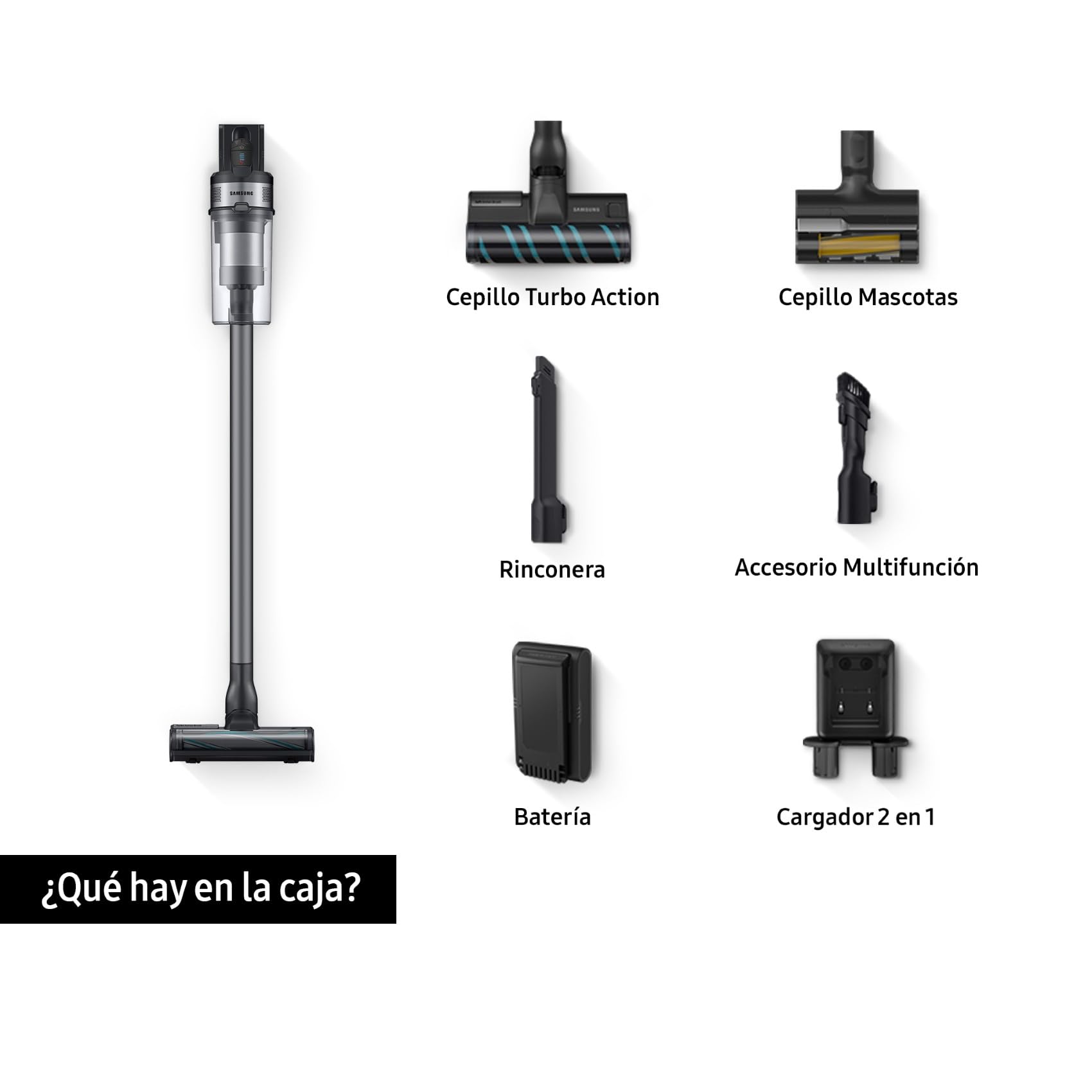 Samsung Aspiradora sin Cable Jet 75E Pet 200AW con Cepillo para Mascotas VS20B75AGR5/WA