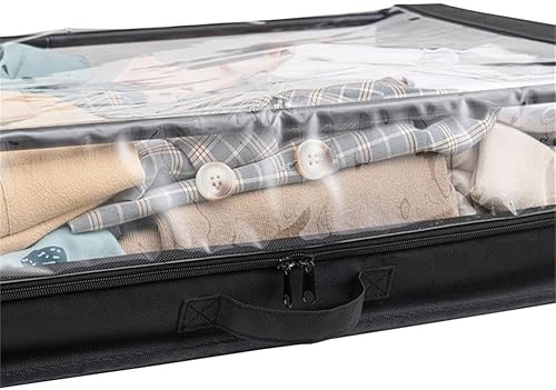 Vista 3 de Pemberly Row Juego de 2 contenedores de almacenamiento con ruedas debajo de la cama con cubierta transparente