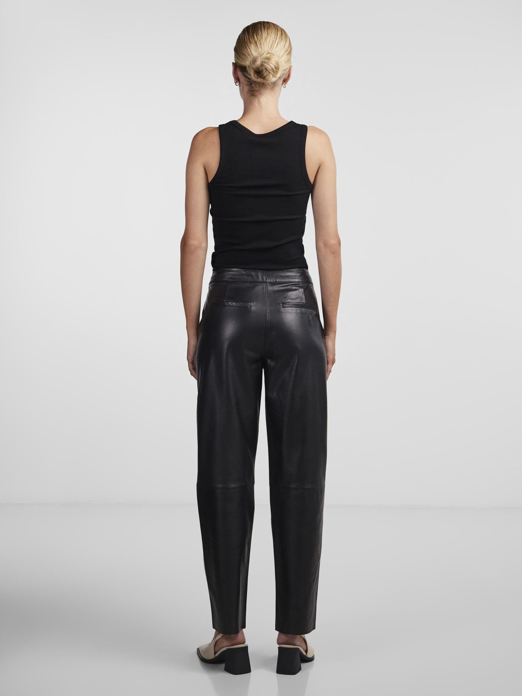 YAS Line Hmw Pantalon en Cuir Noos - Pantalons - Pantalon - Femme