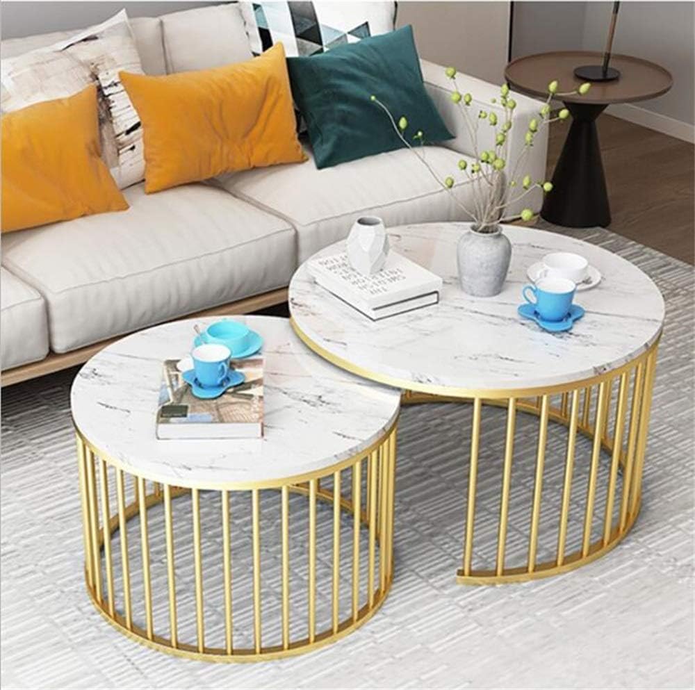 Side Table/End Table,Nordic Modern Coffee Table Living Room Round Reception Marble Table Top End Table Minimalist Accent Table Studio Personality Nesting Table