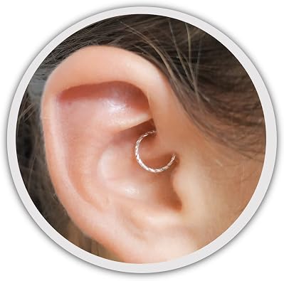 Daith Hoop Earring Piercing Diamond Cut Ear Ring Thin Small Jewelry