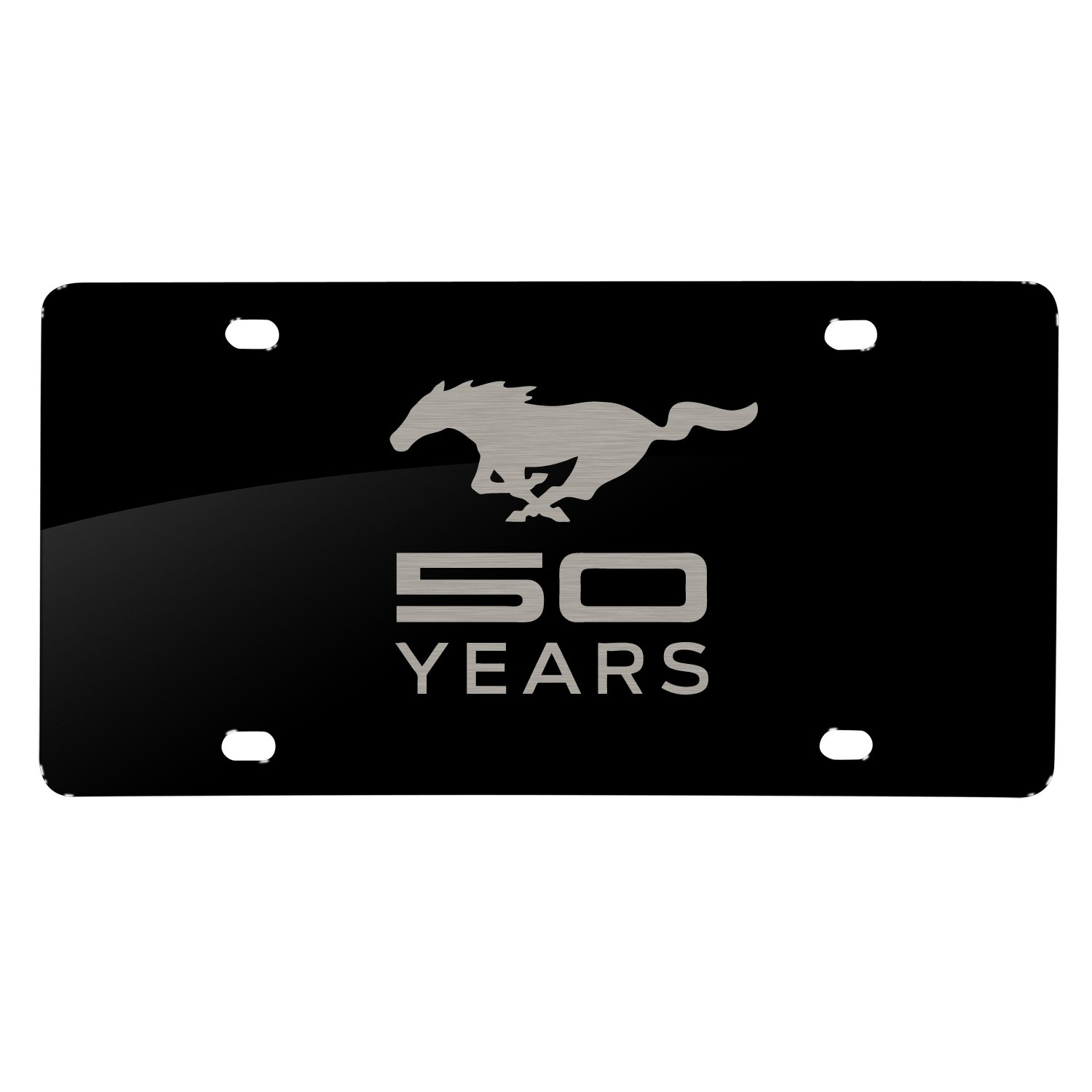 for Ford Mustang 50 Years Laser Mark Matt-Look Black Acrylic License Plate