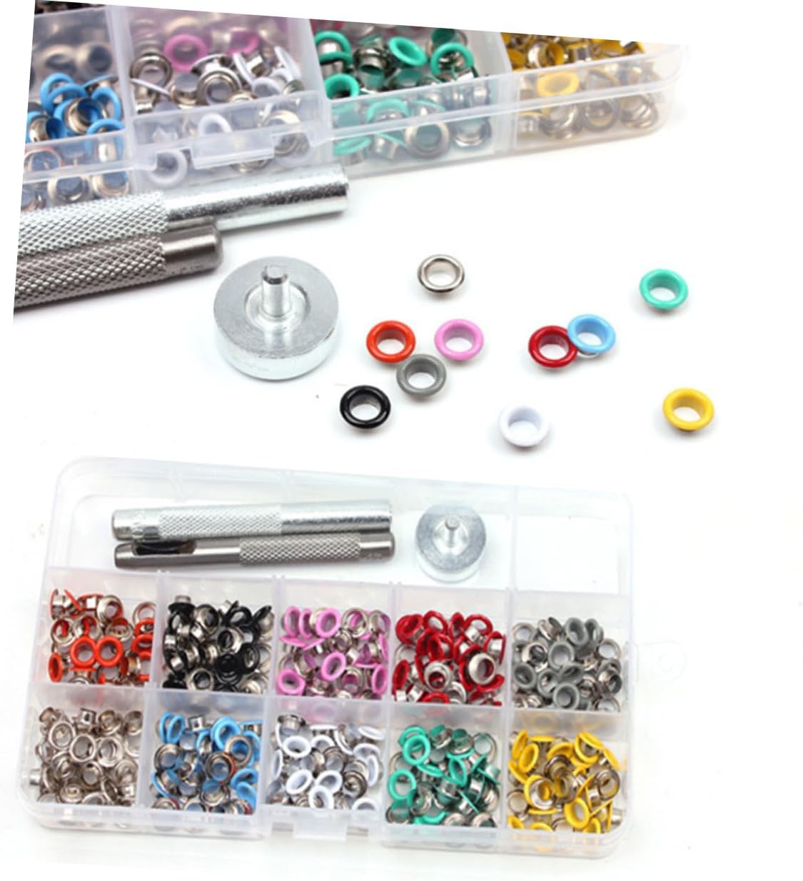 Angoily 300pcs 5mm Grommets Kit Metal Eyelets Button for Shoes Clothes Crafts Easy Install Tool