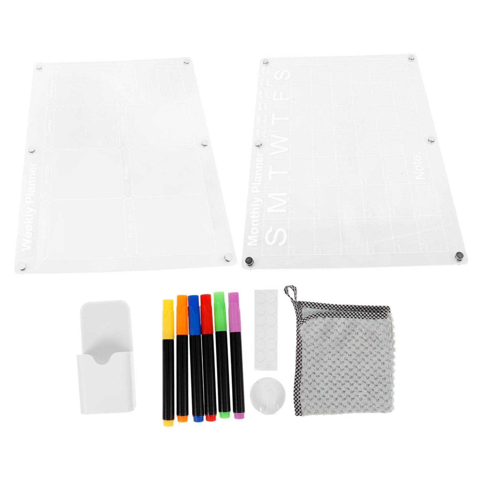 Toyvian Calendrier Effaçable à Sec Acrylique pour Réfrigérateur Calendrier Mensuel Magnétique Transparent