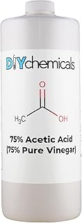 Industrial-Grade 75% Pure Acetic Acid by DIY Chemicals â€“ Multipurpose Concentrated Vinegar for Rust Removal, Photographic Film Processing, Cleaning â€“ Made in USA, Quart(33.8 fl oz)