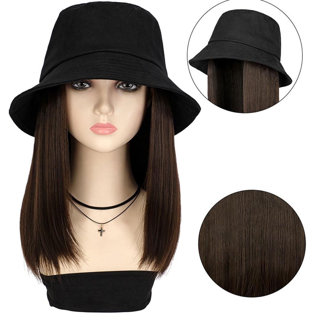 Wig Cap Hat Wig Women's Detachable Fashionable Breathable Peaked Cap Women's Hairstyle Adjustable Detachable Wig Cap Wig Caps For Women(C)