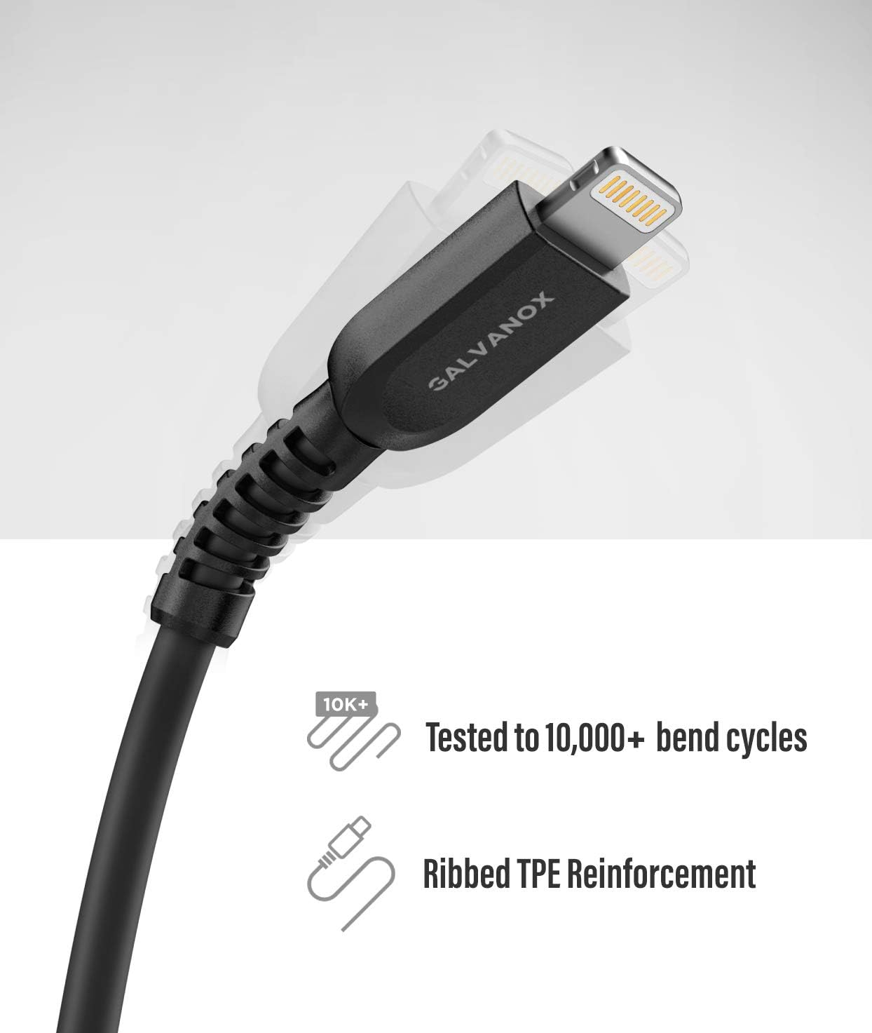 Galvanox iPhone Charger with Wall Plug (Apple MFi Certified) Fast Charging USB C to Lightning Cable with 18W Adapter for 2020 iPhone SE/11/12/13 Pro Max (Black)