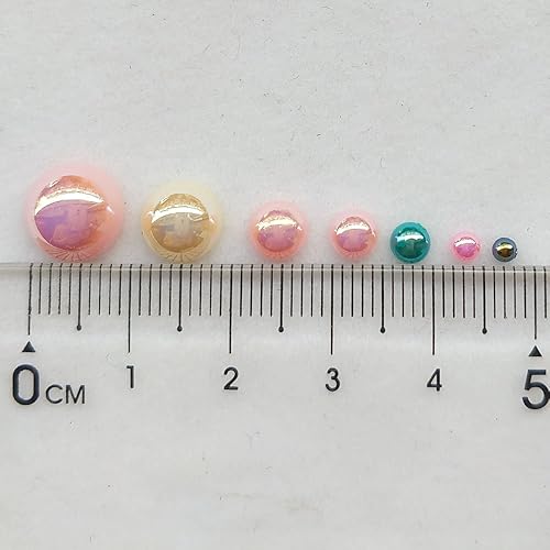 Vista 30 de Chenkou Craft 3000 unidades, 7 tamaños (2.5/3/4/5/6/8/0.394 in), 1 caja redonda plateada de imitación de media perla, cuentas sueltas